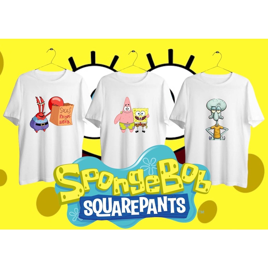 Áo Thun Tay Ngắn In Hoạt Hình SPONGEBOB Cho Bé Từ 3-13 Tuổi