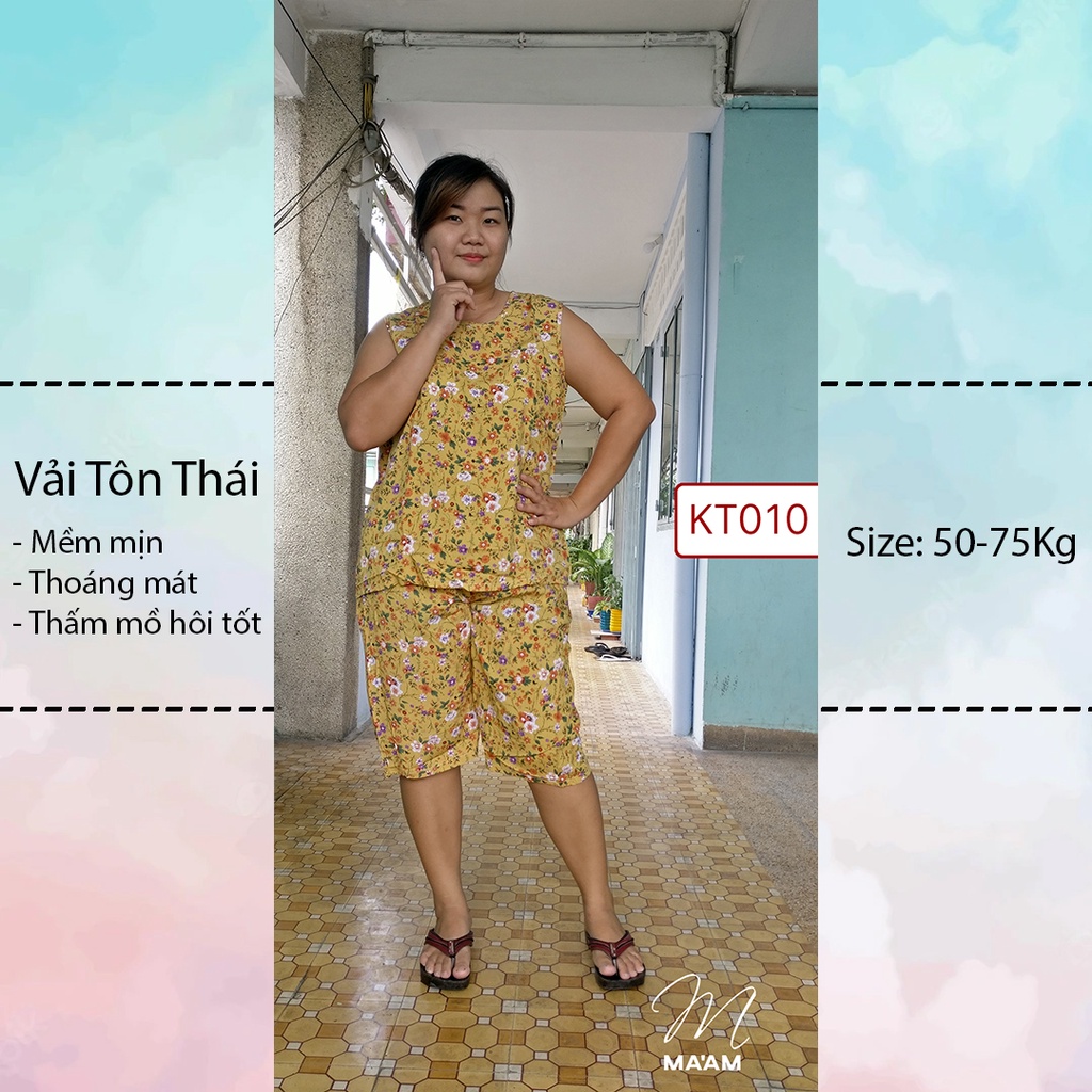 Đồ ngủ đồ mặc nhà size đại vải tôn thoáng mát, đồ ngủ bigsize từ 60 - 80kg mặc thoải mái
