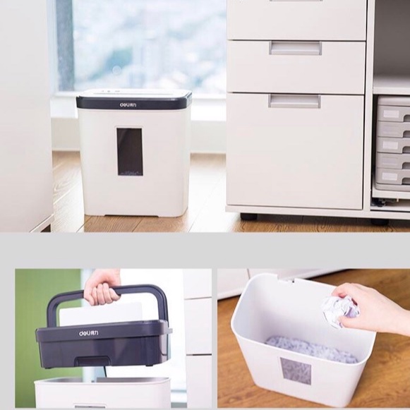 Máy hủy giấy, tài liệu Deli đẩy giấy tự động 12l, tốc hủy giấy nhanh độ bền cao dùng cho văn phòng, trường học, gia đình