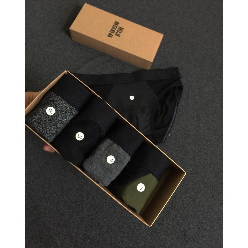 [Hàng VNXK] Combo 4 quần sịp đùi nam cotton trơn - Quần lót na