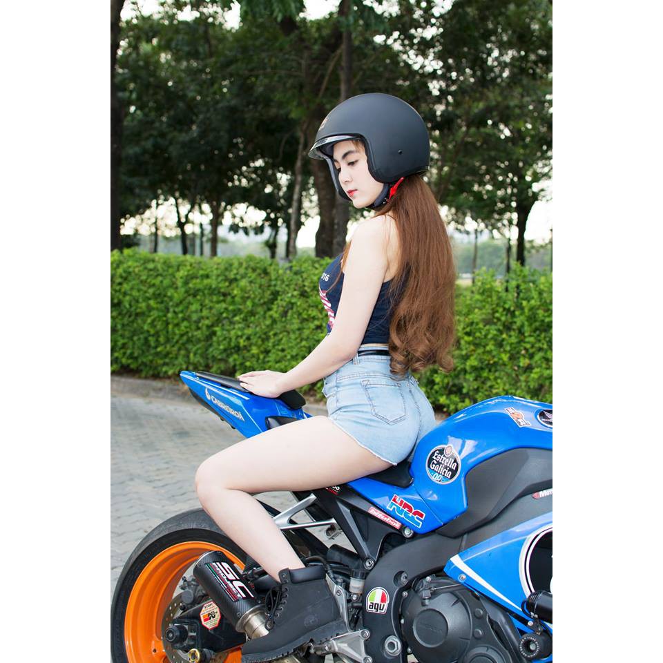 [LOẠI 1] Nón Bảo Hiểm 3/4 Không Kính MÀU ĐEN Sơn Cao Cấp Biker Cute - Mũ Bảo Hiểm Đi Phượt Thể Thao Xe Máy Nam Nữ GLOOK