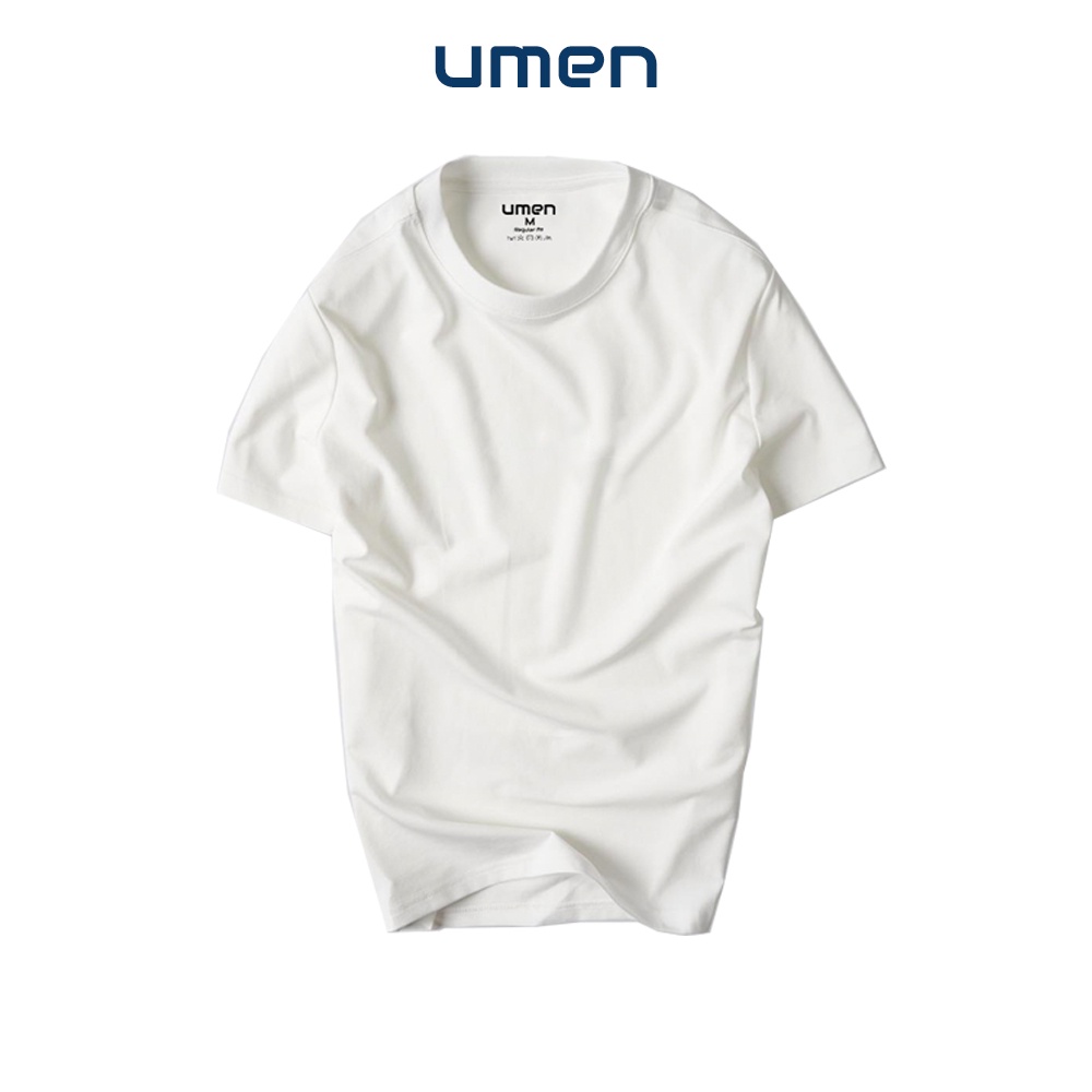 Áo thun nam cổ tròn tay ngắn vải cotton co giãn, thoáng mát - UMEN