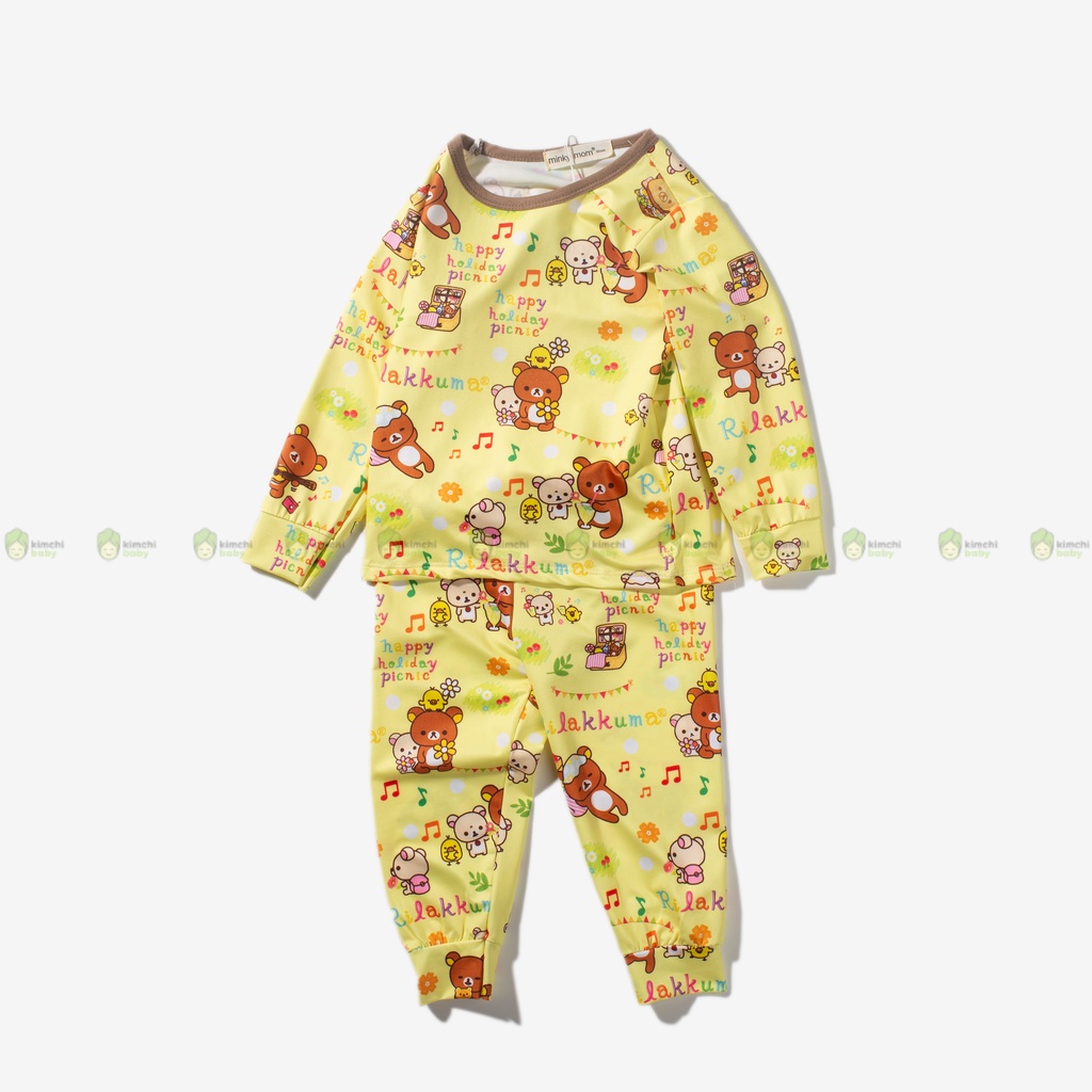 Bộ Thun Lạnh Dài Tay Cho Bé Gái, Bé Trai Minky Mom Hoạ Tiết Snoopy Loang, Bộ Quần Áo Cho Bé Mặc Nhà MKMTD2217