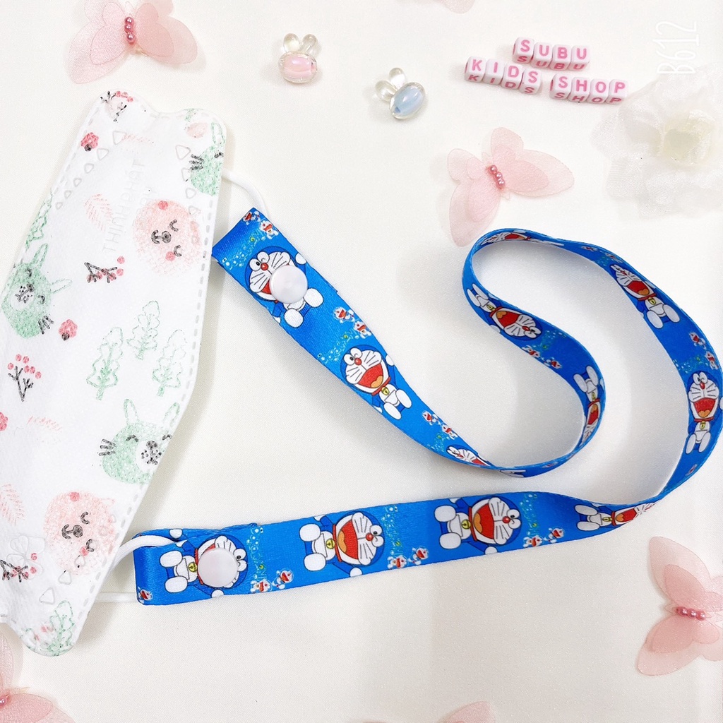 Dây đeo khẩu trang Hàn Quốc chống thất lạc cho bé họa tiết hoạt hình siêu Cute