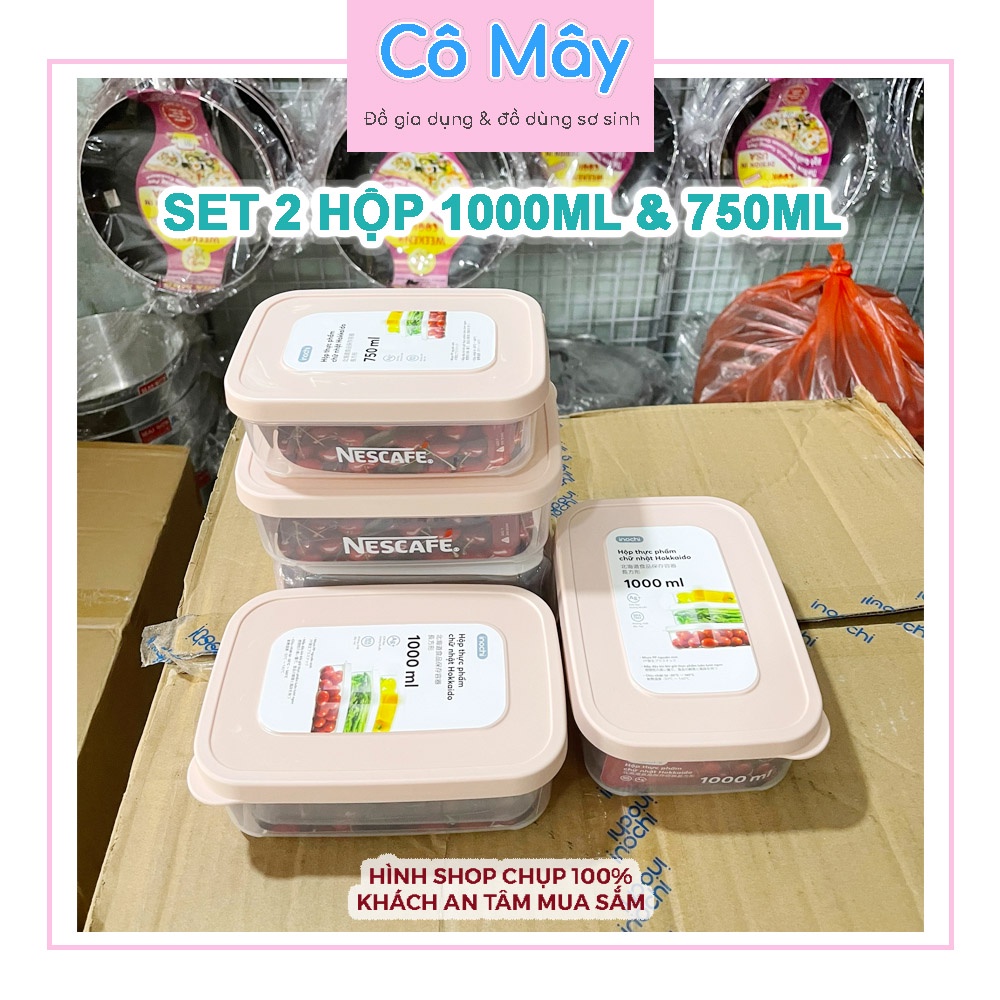 SET 2 HỘP NHỰA INOCHI CAO CẤP 1000ML & 750ML