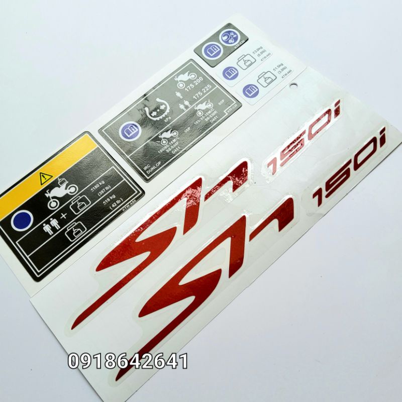 Bộ tem chữ đi kèm thông số cho Honda Sh Ý 2010 như zin