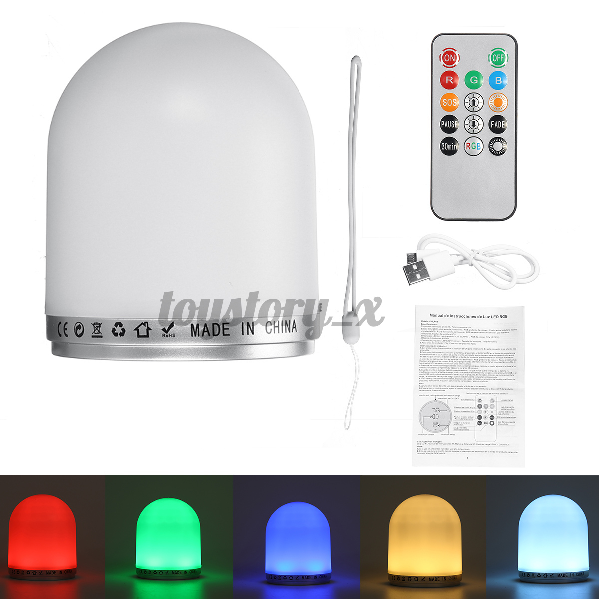 Đèn Led Rgb Ngủ Có Thể Sạc Được Và Điều Khiển Từ Xa