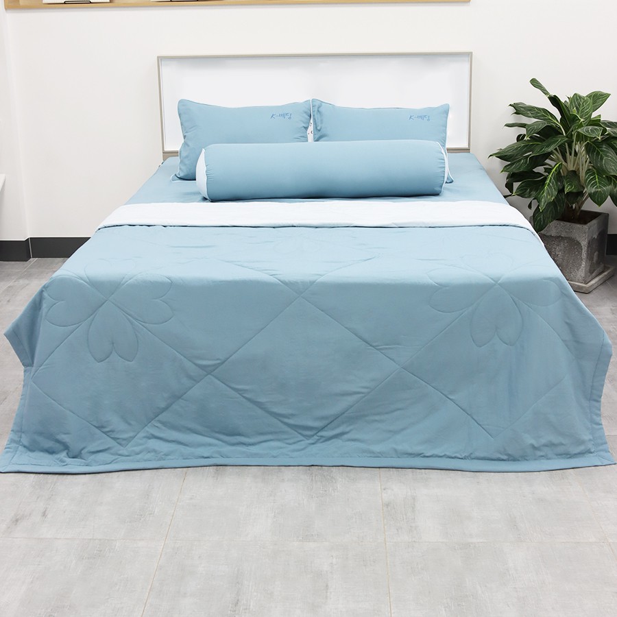 [Mã LIFEM1 giảm 50k đơn 99k] Bộ Ga giường Hàn Quốc Silky K-Bedding By Everon Xanh KSS106 (4 món)
