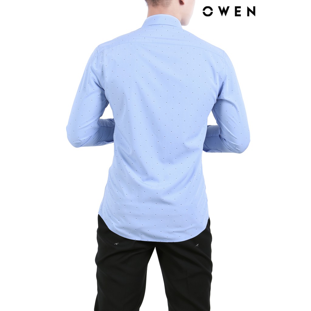 Áo sơ mi dài tay Owen Bamboo Regularfit có túi màu xanh - AR20721DT | BigBuy360 - bigbuy360.vn