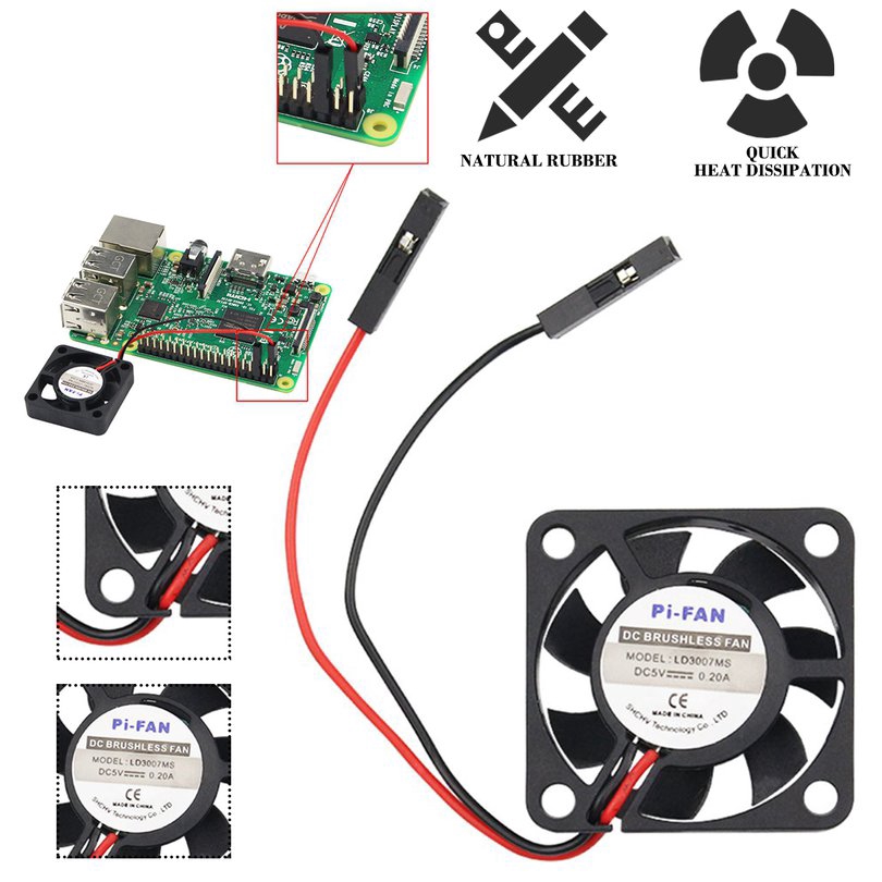 Quạt tản nhiệt có thể điều chỉnh bền bỉ tiện dụng cho CPU Raspberry Pi 4 B / 3B+ / 3B / 2B / B+