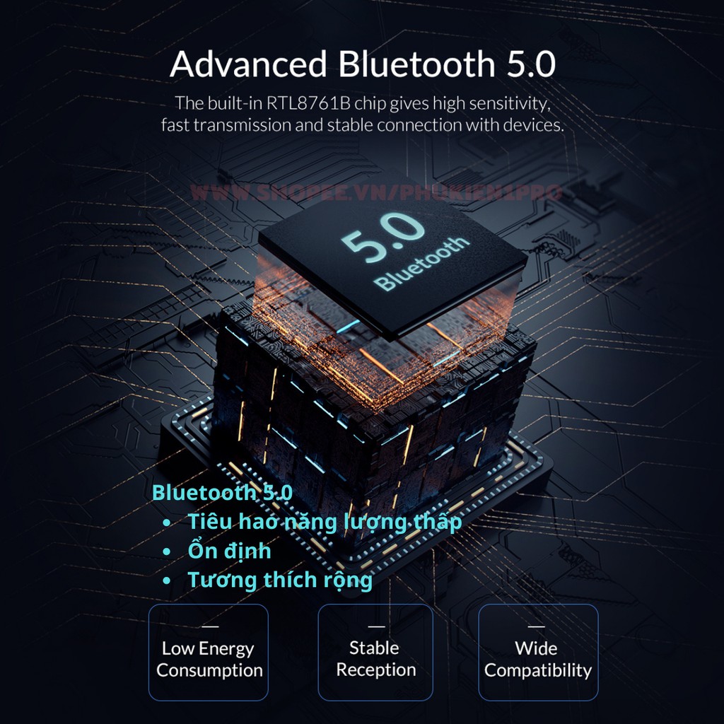 USB Bluetooth 5.0 ORICO BTA-508 kết nối các thiết bị không dây với máy tính laptop-hàng chính hãng, 1 đổi 1 30 ngày đầu