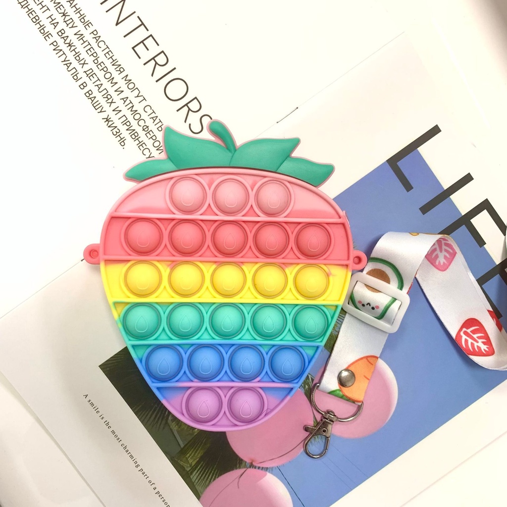 Pop It Túi Đeo Vai Đựng Đồ Chơi Mềm Mại Màu Bánh Macaron/Bánh Macaron/Hamburger/Bánh Ngọt Thời Trang Cao Cấp Cho Nữ