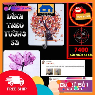 Móc dính treo tường - móc treo đồ dán tường họa tiết 3D