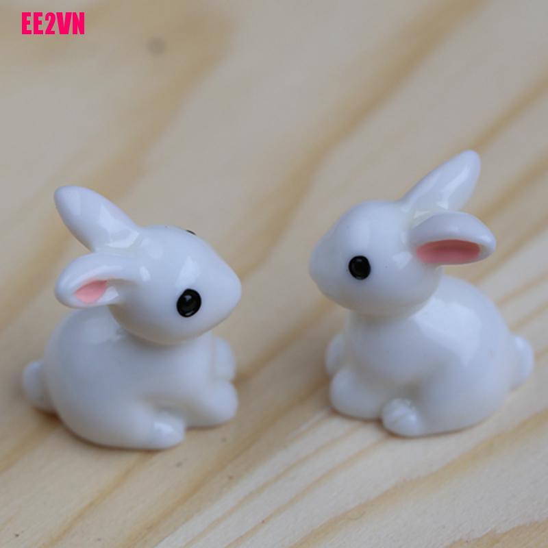 Bộ 2 tượng thỏ mini trang trí sân vườn sáng tạo