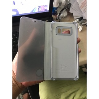 [Mã ELHAJULY giảm 6% đơn 50K] Bao da clear view galaxy S8 Nobox màu bạc