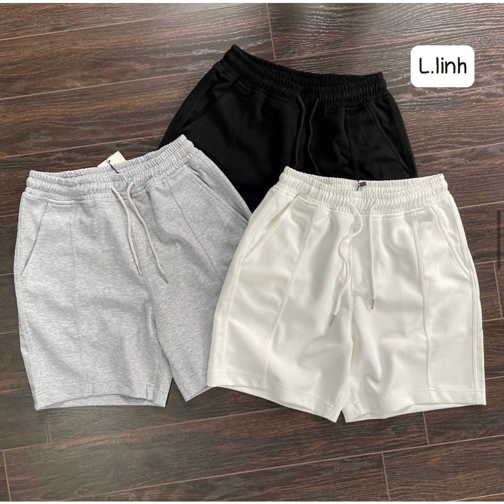 SET 3 QUẦN NAM Cotton dày dặn 3 màu đen trắng ghi cạp chun thoải mái