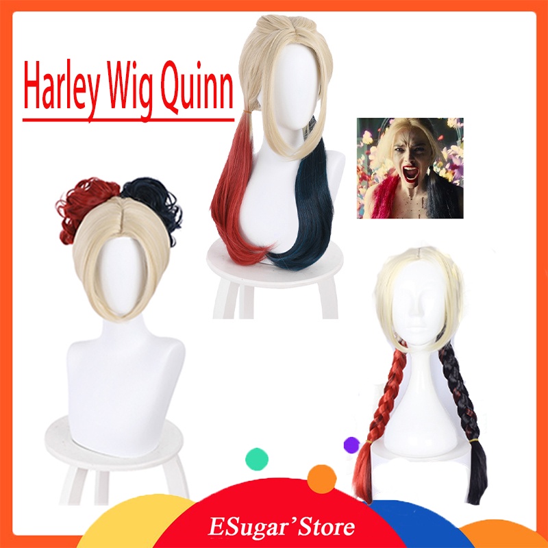 Tóc Giả Màu Đỏ Đen Hóa Trang Harley Quinn 2021 Movice 2021