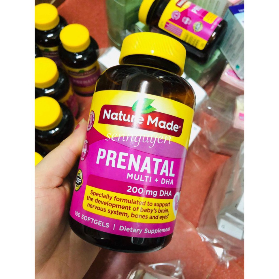 CỦ XẢ CỦA XẢ (Có bill mua hàng tại Mỹ) Viên uống bà bầu Nature Made Prenatal Multi + DHA 200mg CỦ XẢ CỦA XẢ