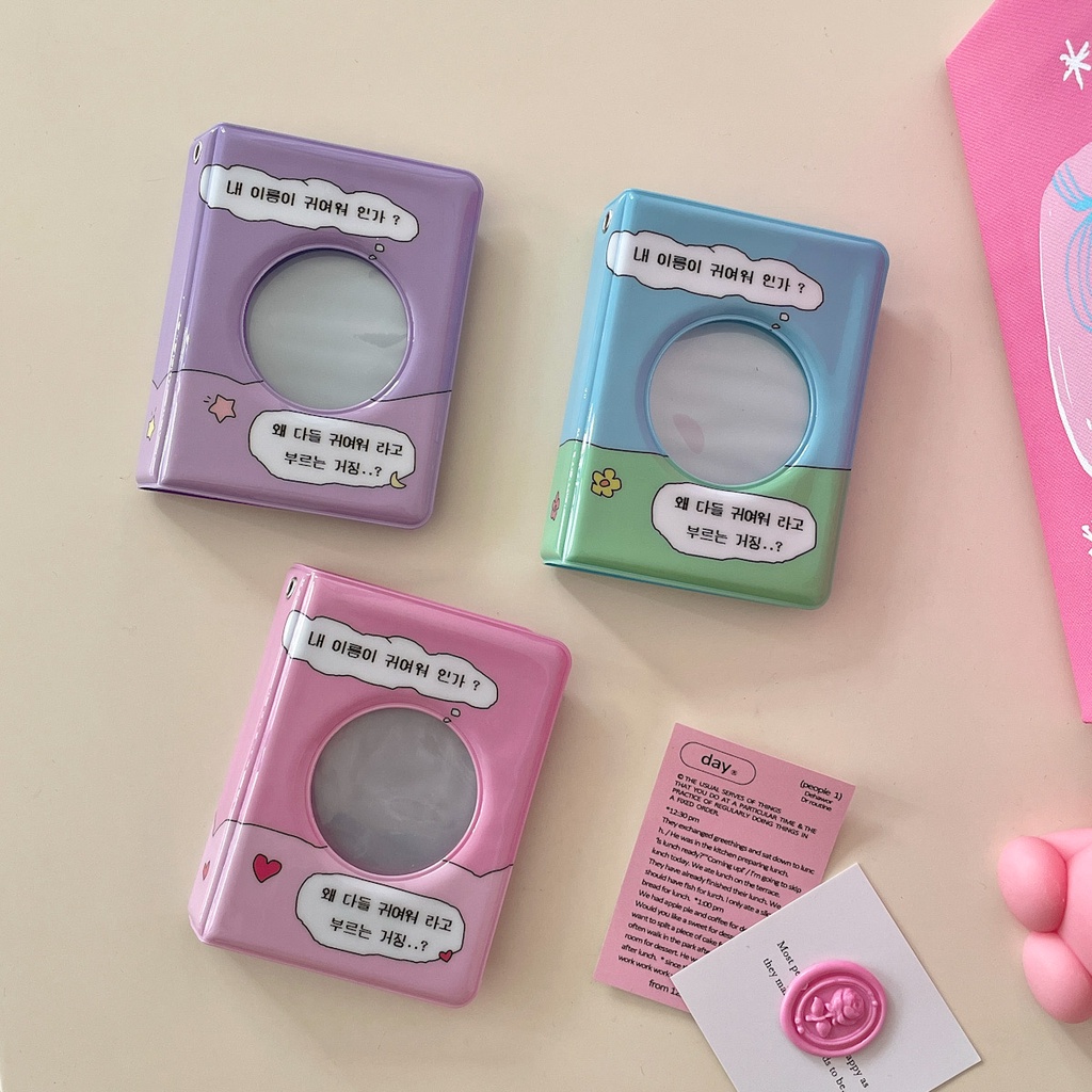 Album Ảnh 3 Inch Họa Tiết Kẻ Sọc Dễ Thương Phong Cách Hàn Quốc