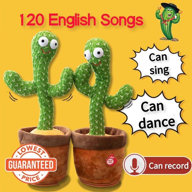 Ready Stock TikTok Hot Style Dancingcactus Hài hước Cây xương rồng Hát Nhạc Bài hát Quà tặng sinh nhật cho trẻ em