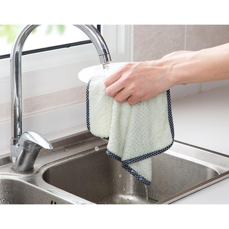 Khăn lau tay treo tường nhà bếp, bát đĩa, cốc chén siêu thấm nước chống dính dầu mỡ hai mặt