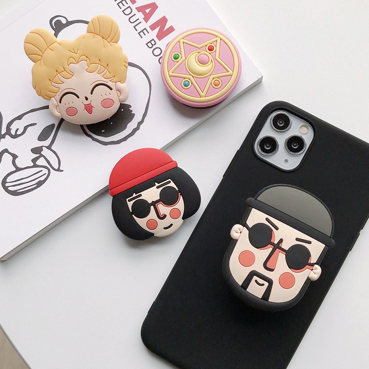 Kẹp điện thoại chống mỏi tay Popsocket chất liệu sillicon pop up cao cấp hình cool ngầu