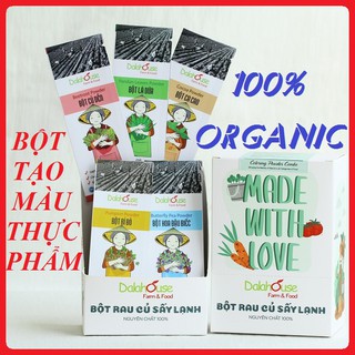 COMBO TẠO MÀU THỰC PHẨM Từ Bột Rau Củ Hữu Cơ DALAHOUSE Hộp 15 gói x 10gr [Chính Hãng]