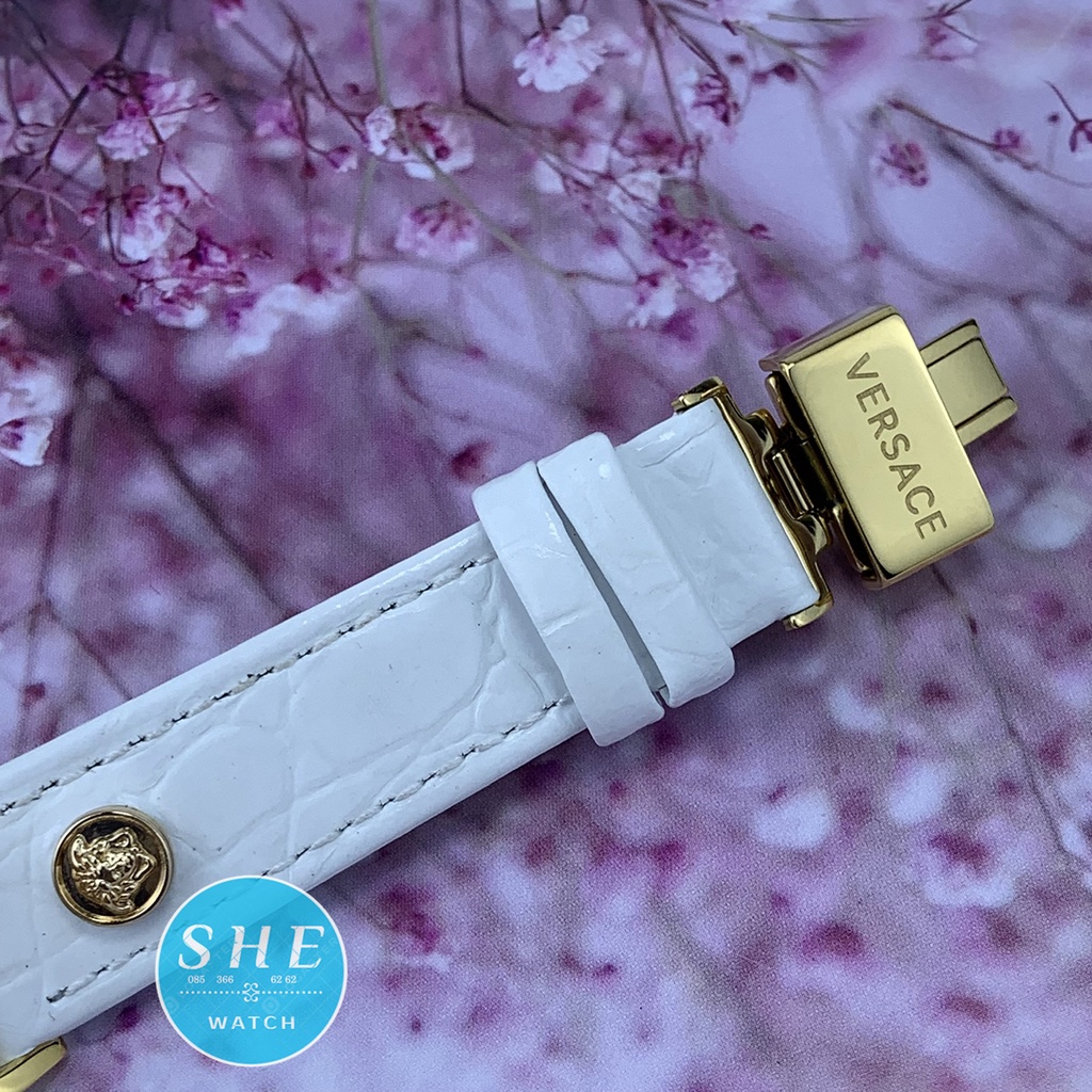 Đồng hồ nữ VERSACE đồng hồ Pin màu trắng viền vàng BAO SANG- BAO ĐẸP size 35-36mm