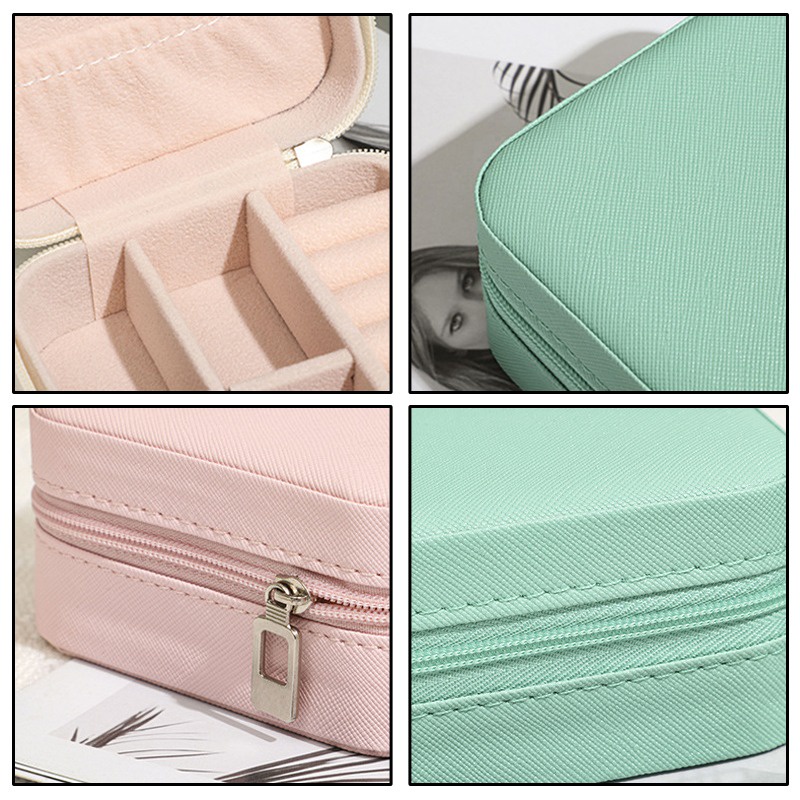 Bán Chạy! Giảm Giá Hấp Dẫn! Hộp Đựng Trang Sức Hai Tầng Bằng Da Ốp