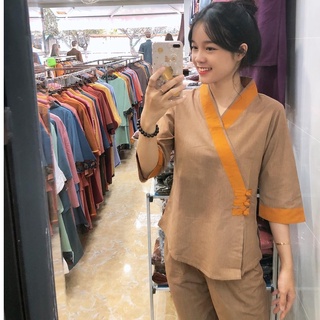 ĐỒ LAM ĐI CHÙA  3 Nút Vải Kate và Tici dành cho nữ
