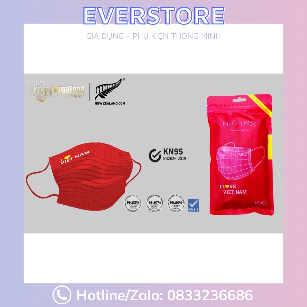 Khẩu Trang MEO MED I Love Viet Nam Kháng Khuẩn KN95