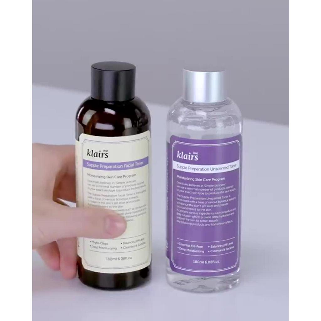 Nước hoa hồng làm sạch, dưỡng ẩm, se khít lỗ chân lông cho da nhạy cảm Hàn Quốc Klairs Supple Preparation Toner 180ml | BigBuy360 - bigbuy360.vn