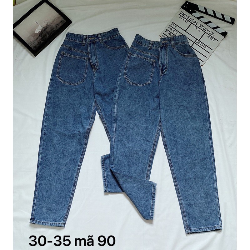 Quần baggy jean nữ Ms90 ✈️FREESHIP✈️ Quần baggy jean nữ lưng cao size đại kiểu 1 túi hàng VNXK thời trang bigsize 2KJean