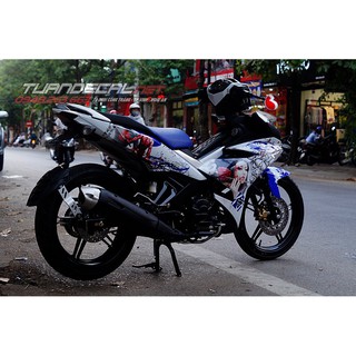 Tem Trùm Exciter 150 Samurai Trắng Xanh