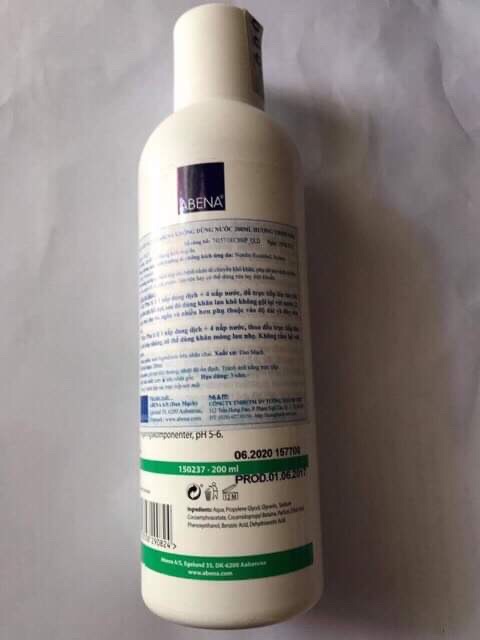 Tắm gội khô Abena (hàng chính hãng Đan Mạch ) Hair and Body Wash 200ml | BigBuy360 - bigbuy360.vn
