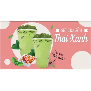 Set trà sữa Thái xanh