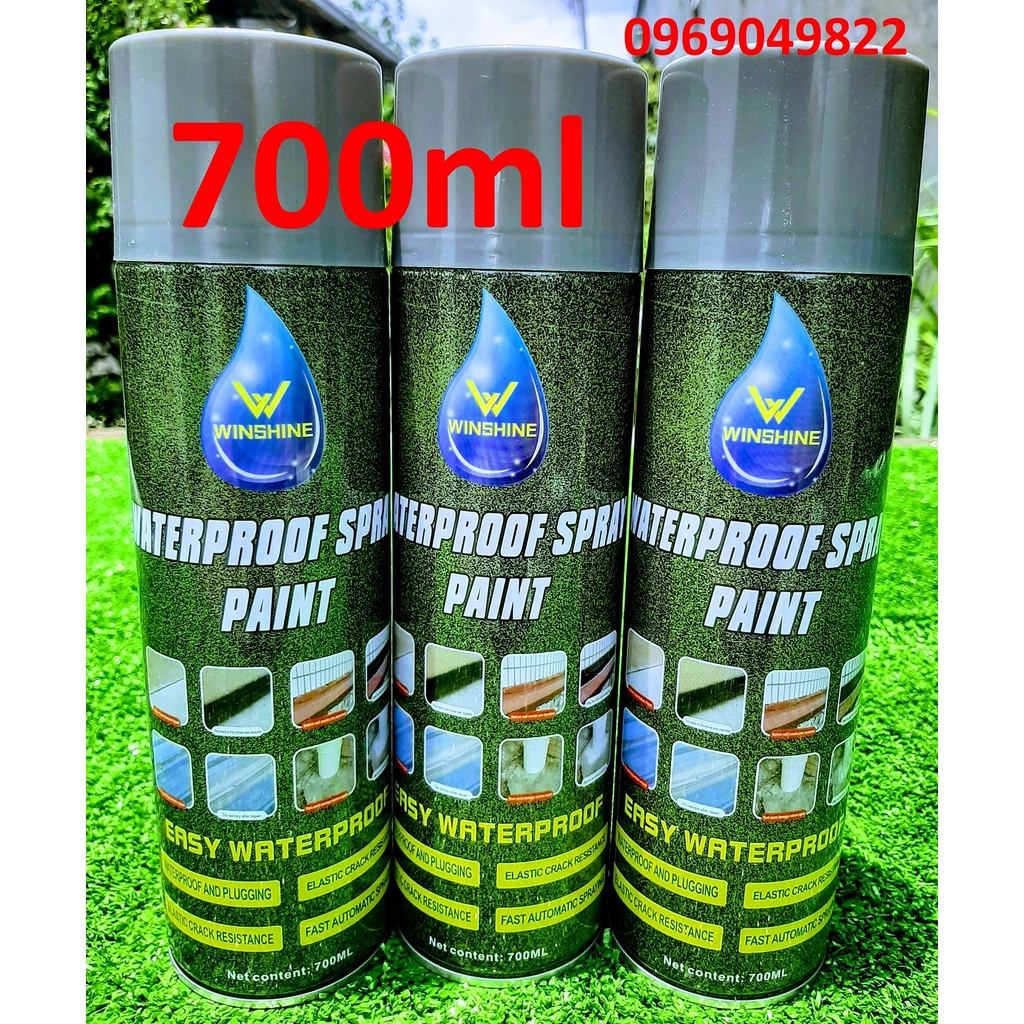 [Chai Lớn] Sơn Xịt Chống Thấm &amp; Chống Dột Màu Xám 700ml WINSHINE Hiệu Qủa Bảo Vệ Cao và Bền