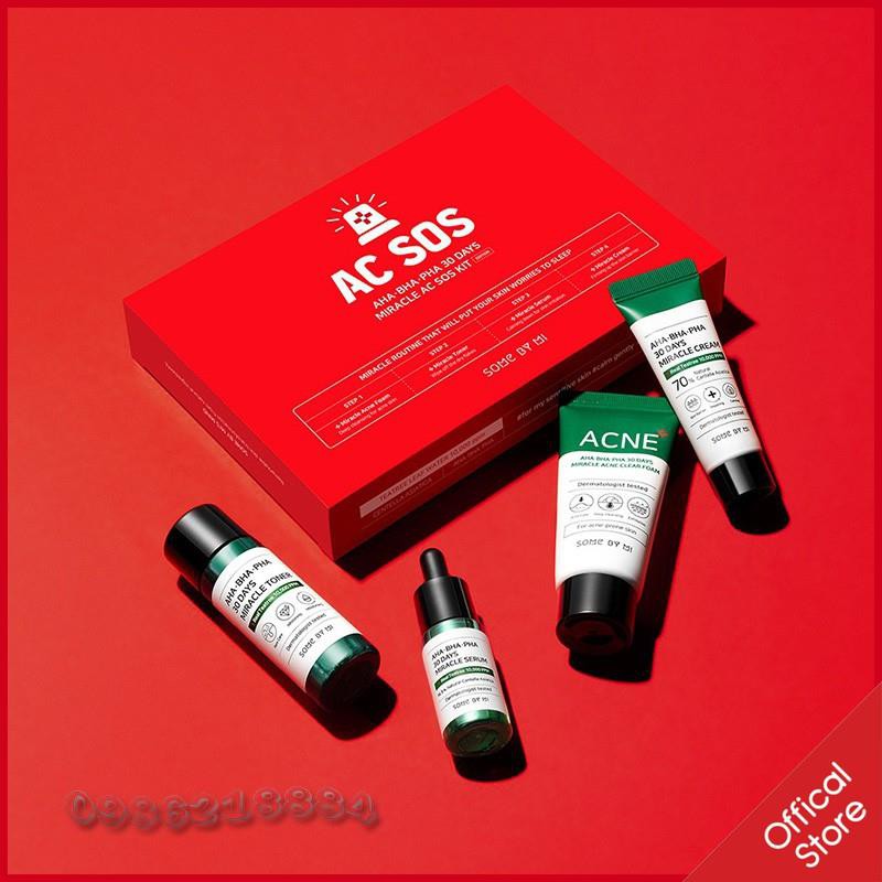 Bộ 4 món giảm mụn trong 30 ngày Some By Mi AHA-BHA-PHA 30 Days Miracle AC SOS Kit | BigBuy360 - bigbuy360.vn