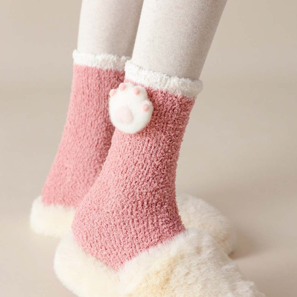 Vớ lông cừu san hô dày giữ ấm thoáng khí họa tiết giáng sinh dễ thương nhiều màu thời trang mùa đông cho nữ