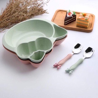 Bộ Bát Thìa Ăn Dặm Lúa Mạch Kitty Cho Bé