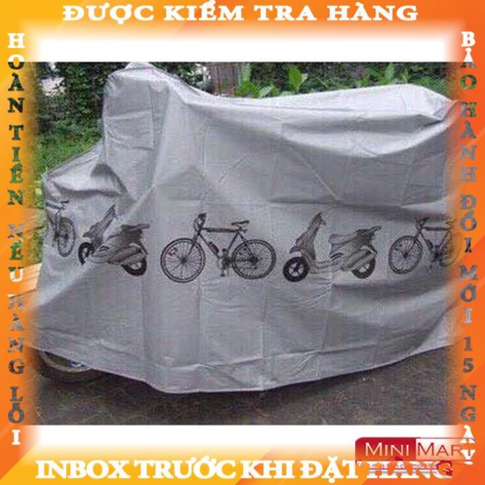 Bạt Áo trùm xe máy, xe đạp loại dày màu ghi daudai