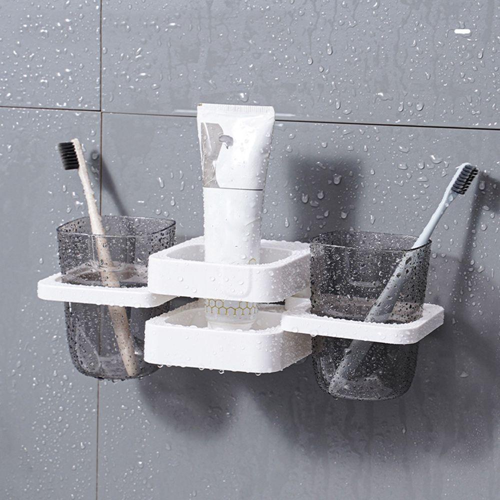 BORAG Giá Đỡ Bàn Chải Đánh Răng Bằng Nhựa Tự Dính Gắn Tường Đa Năng
