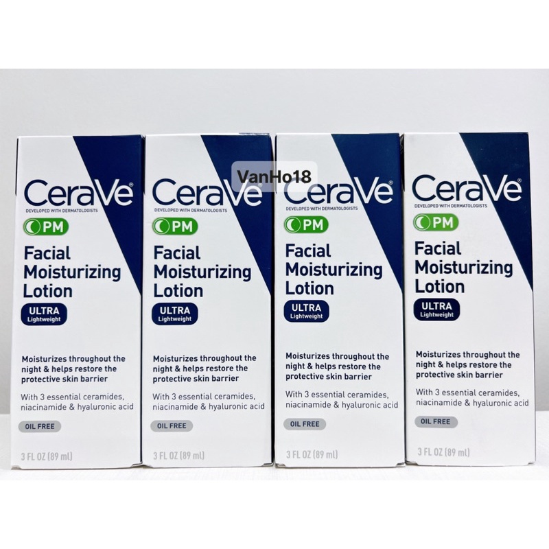 Kem dưỡng da ban đêm CeraVe PM Facial Moisturizing Lotion 60ml, 89ml