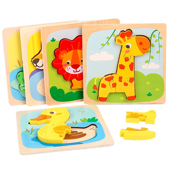 Đồ chơi ghép hình bằng gỗ nổi 3D thông minh Montessori 15x15 cm Đồ chơi xếp hình giúp trẻ em sáng tạo và phát triển