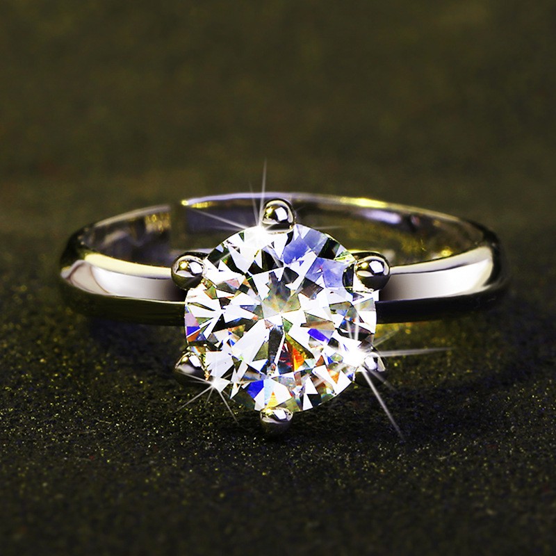 Nhẫn Cưới Mạ Vàng 18k Moissanite