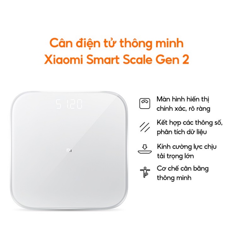 Cân Điện Tử Sức Khỏe Bluetooth Xiaomi Smart Scale Gen2 - Bác Sĩ Gia Đình , Trợ Lý Sức Khỏe Hàng Chính Hãng - BH 12 Tháng