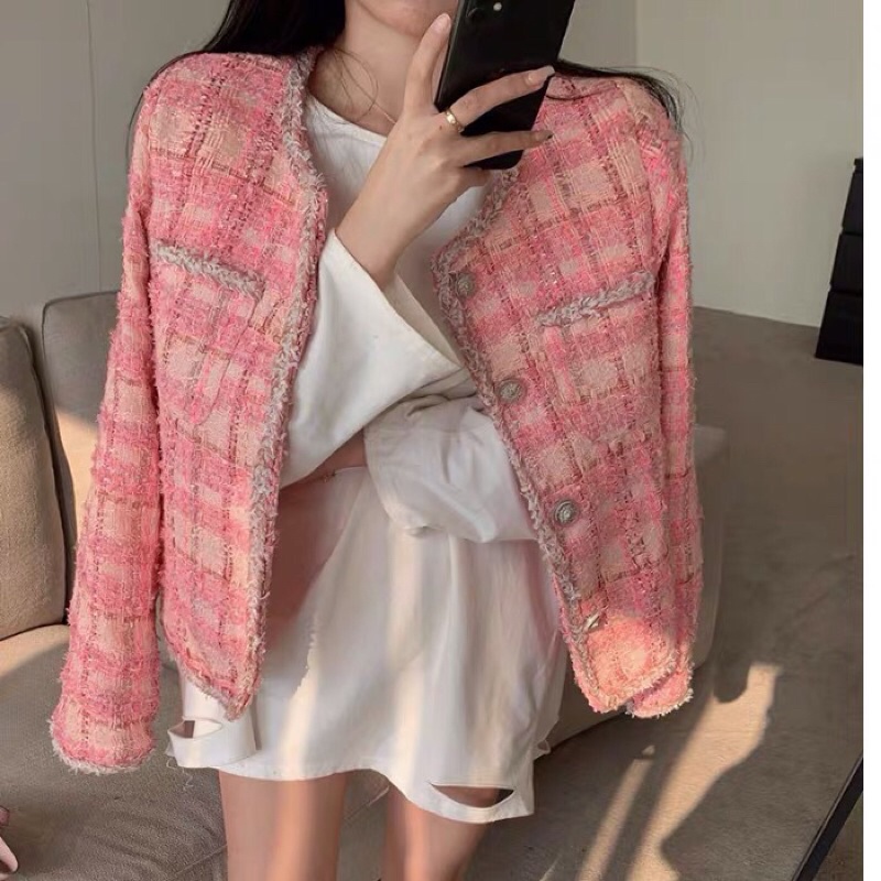 [Có sẵn] Áo khoác dạ tweed dễ thương, áo khoác nữ có video ảnh thật | BigBuy360 - bigbuy360.vn