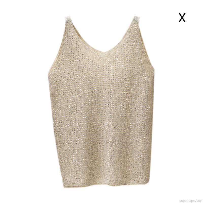 Áo len cổ yếm đính hạt kim tuyến lấp lánh phong cách ngọt ngào | BigBuy360 - bigbuy360.vn