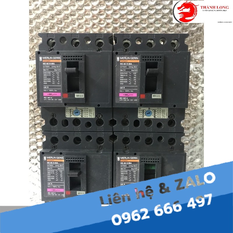Aptomat bảo vệ động cơ Schneider NS80H MA 12.5A 3P 3D