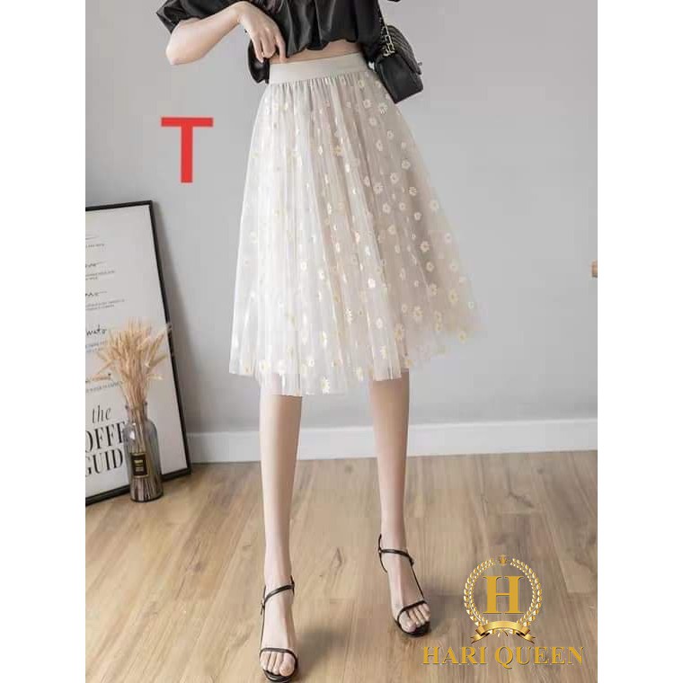 Chân váy hoa cúc 3 tầng DTR0720